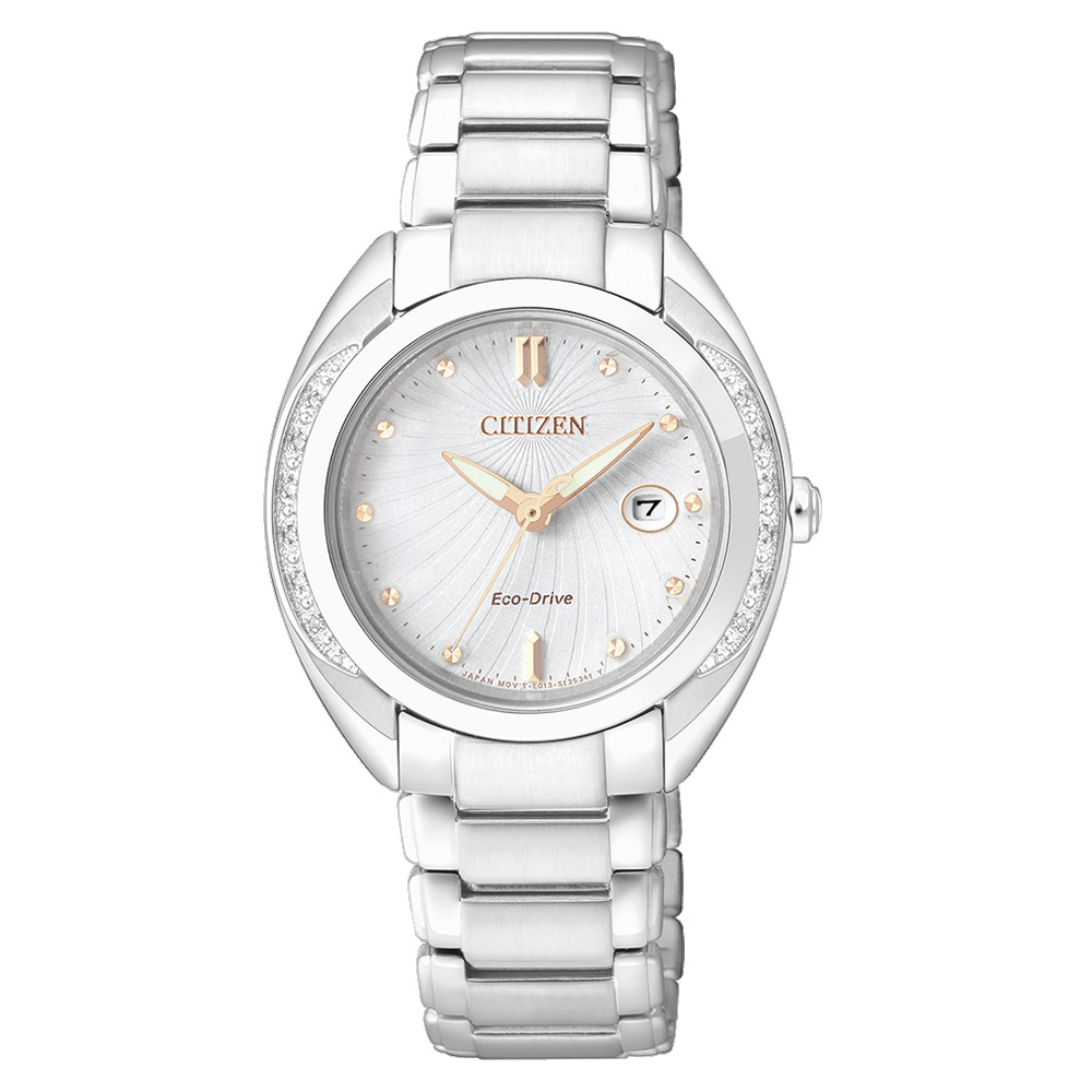 Orologio donna CITIZEN Ecodrive Lady Silver con diamanti EW2250-59A