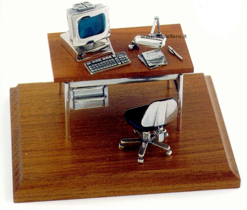 Scrivania computer in argento 925/000