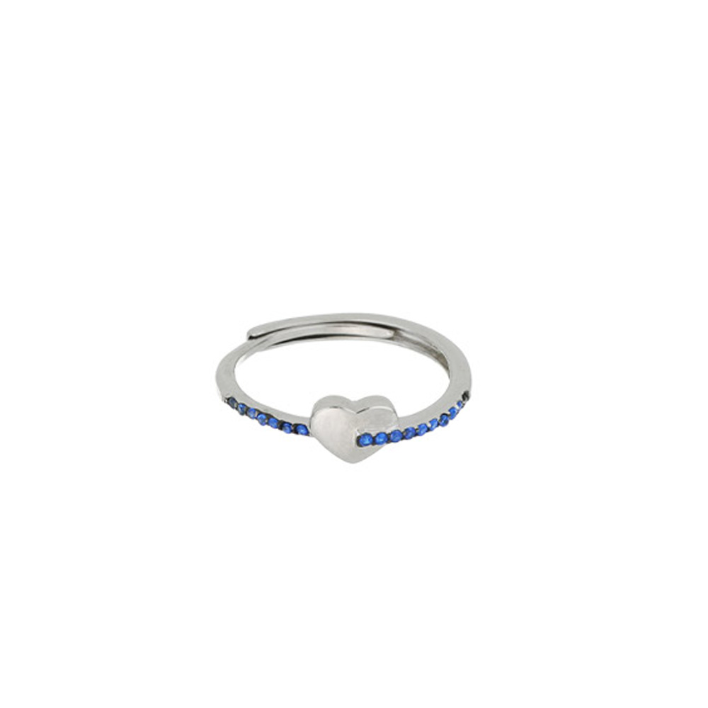Anello a cuore Blu Flash collezione Palazzo Reale Cuori Milano zirconi Blu 