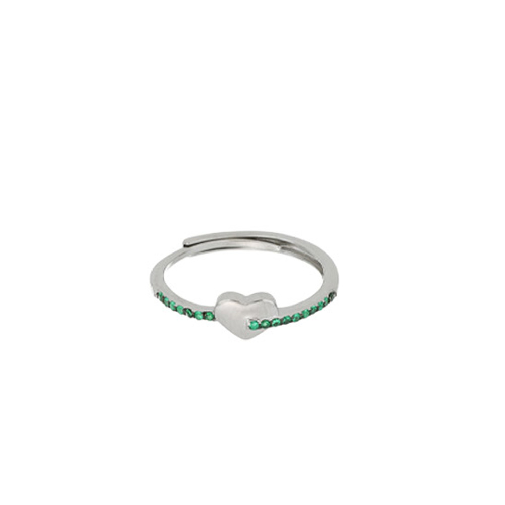 Anello a cuore Hope collezione Palazzo Reale Cuori Milano zirconi Verde