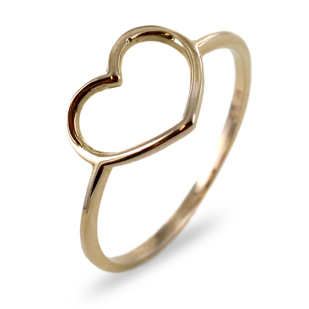 Anello con cuore traforato in oro giallo