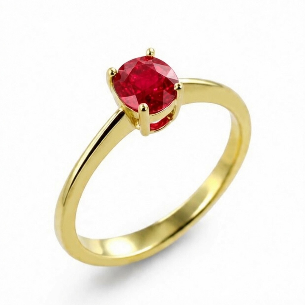 Anello con Rubino in oro giallo