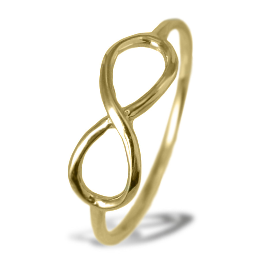 Anello con simbolo infinito in oro giallo