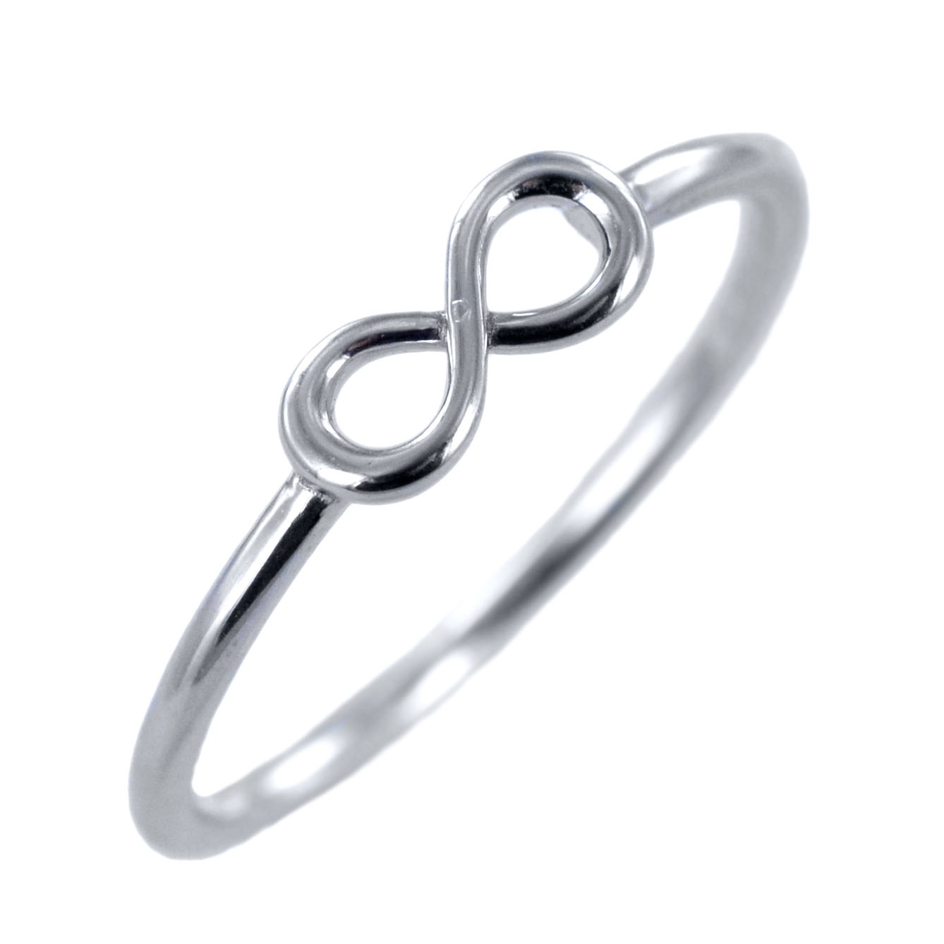 Anello da donna con infinito mini in oro bianco