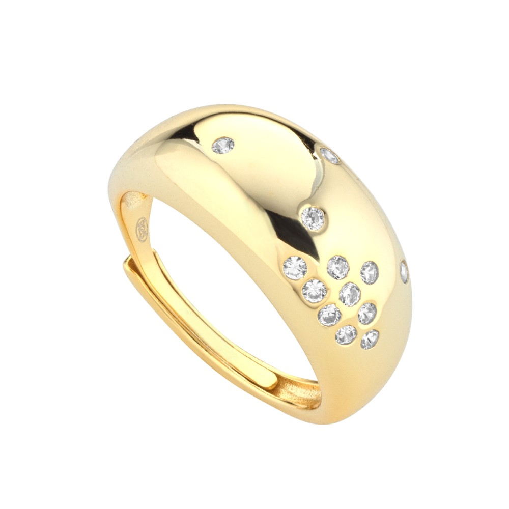 Anello donna a fascia in argento dorato collezione Venice Marcello Pane 