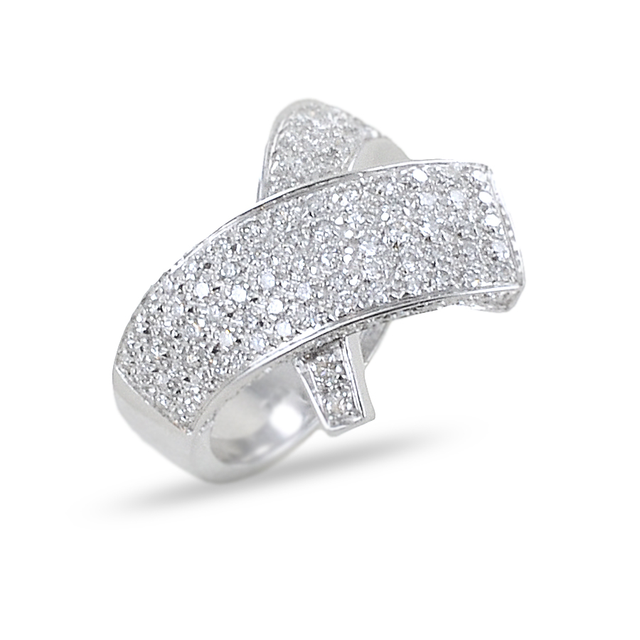 Anello doppia fascia di Diamanti a pav ct 1.09