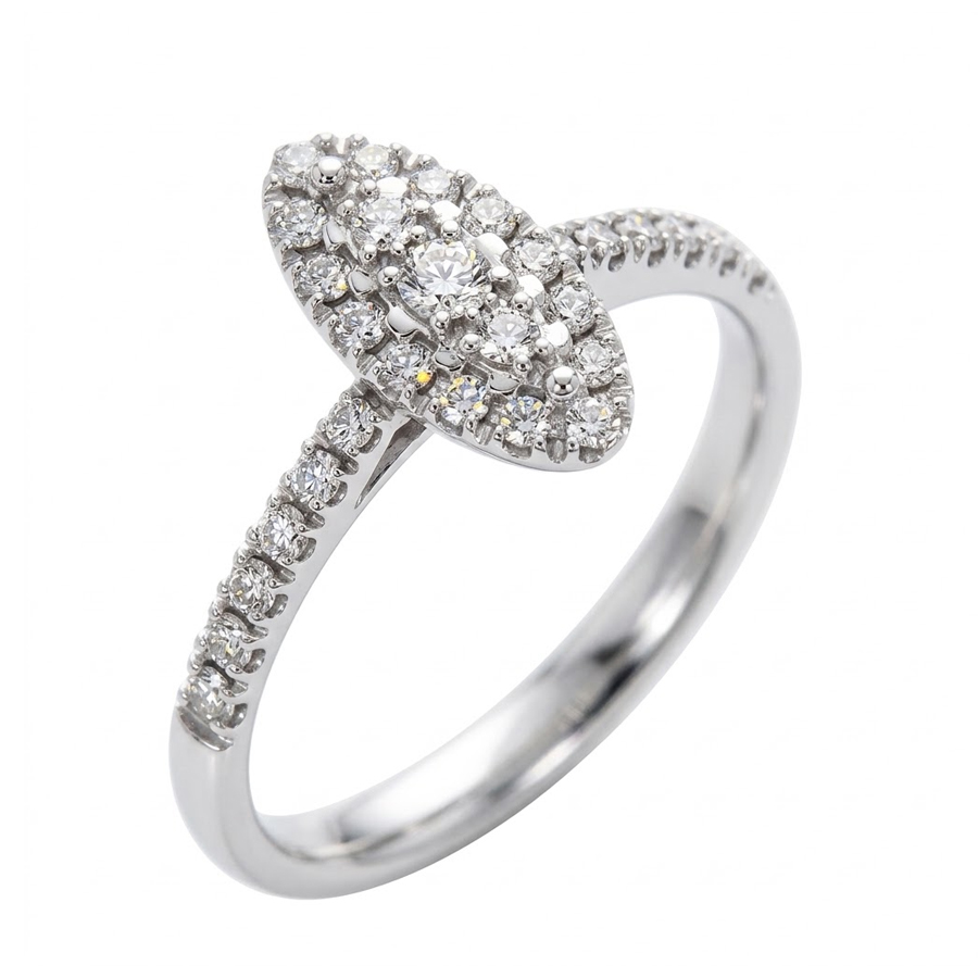 Anello effetto solitario Marquise con Diamanti Gioielli Valenza