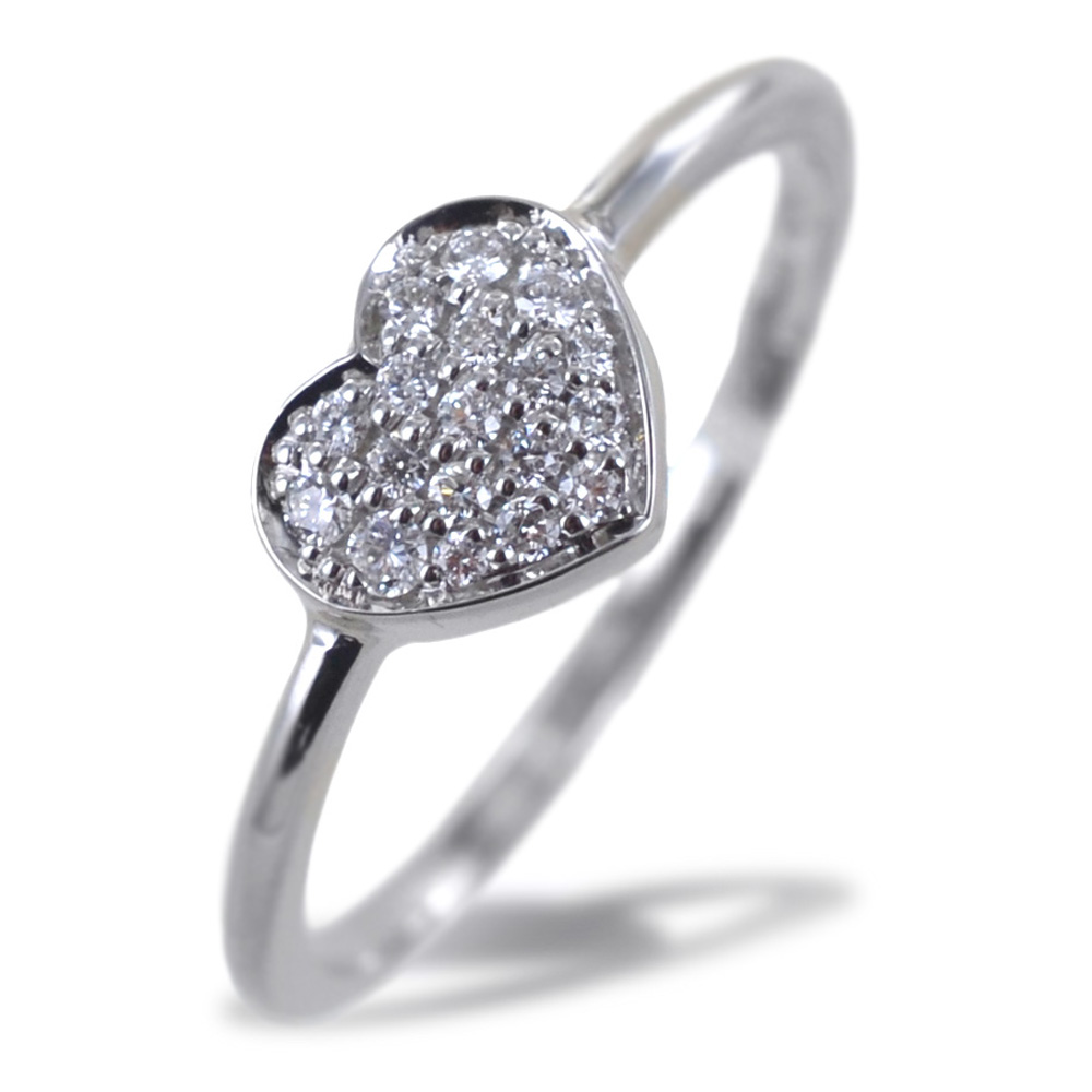 Anello fantasia con cuore a pave di Diamanti