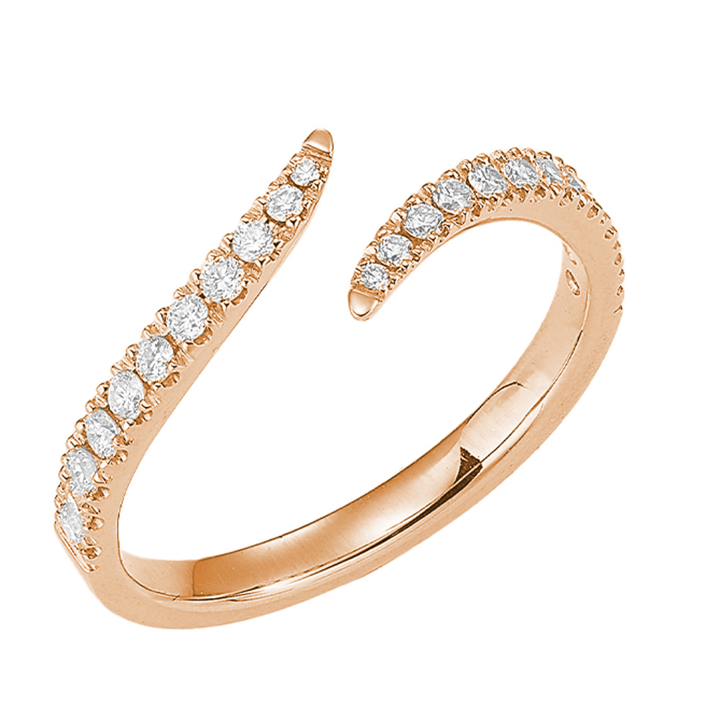 Anello Fantasia in oro rosa con Diamanti 