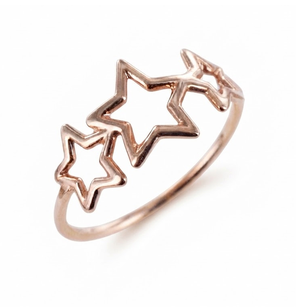 Anello in oro Rosa con Stelle traforate