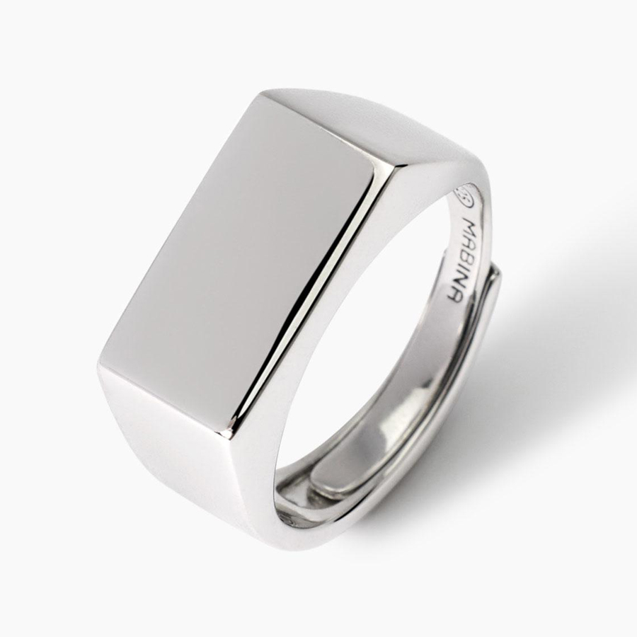 Anello Mabina da uomo chevalier in argento