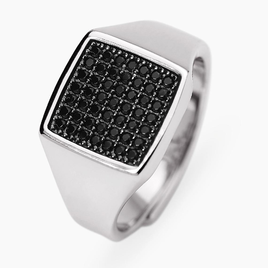 Anello Mabina da uomo Chevalier pave zirconi neri