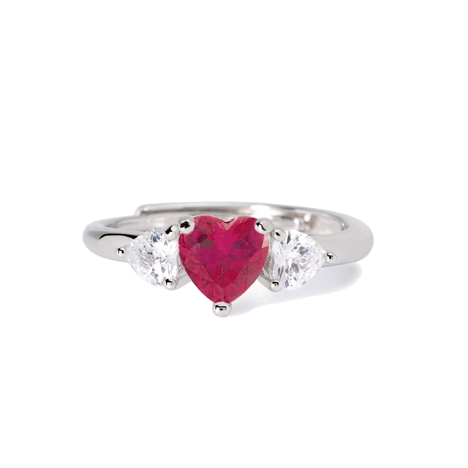 Anello Mabina Donna in argento con Rubino sintetico cuore 523441