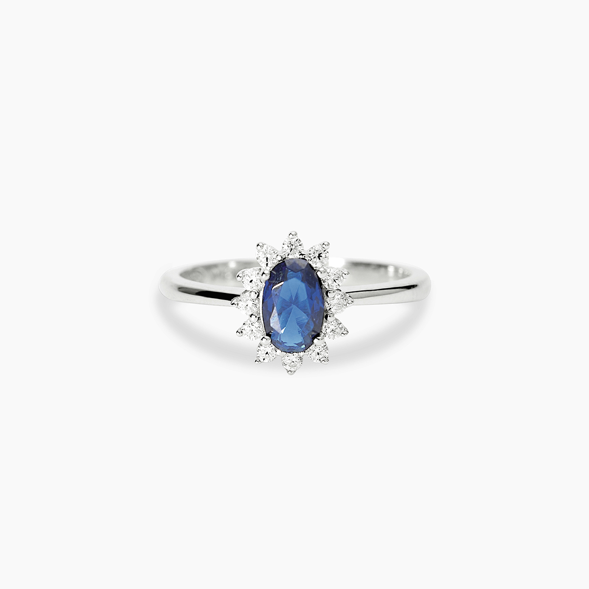 Anello Mabina MY DIAMOND Donna in argento con Zaffiro e Diamanti Lab-Grown misura 13