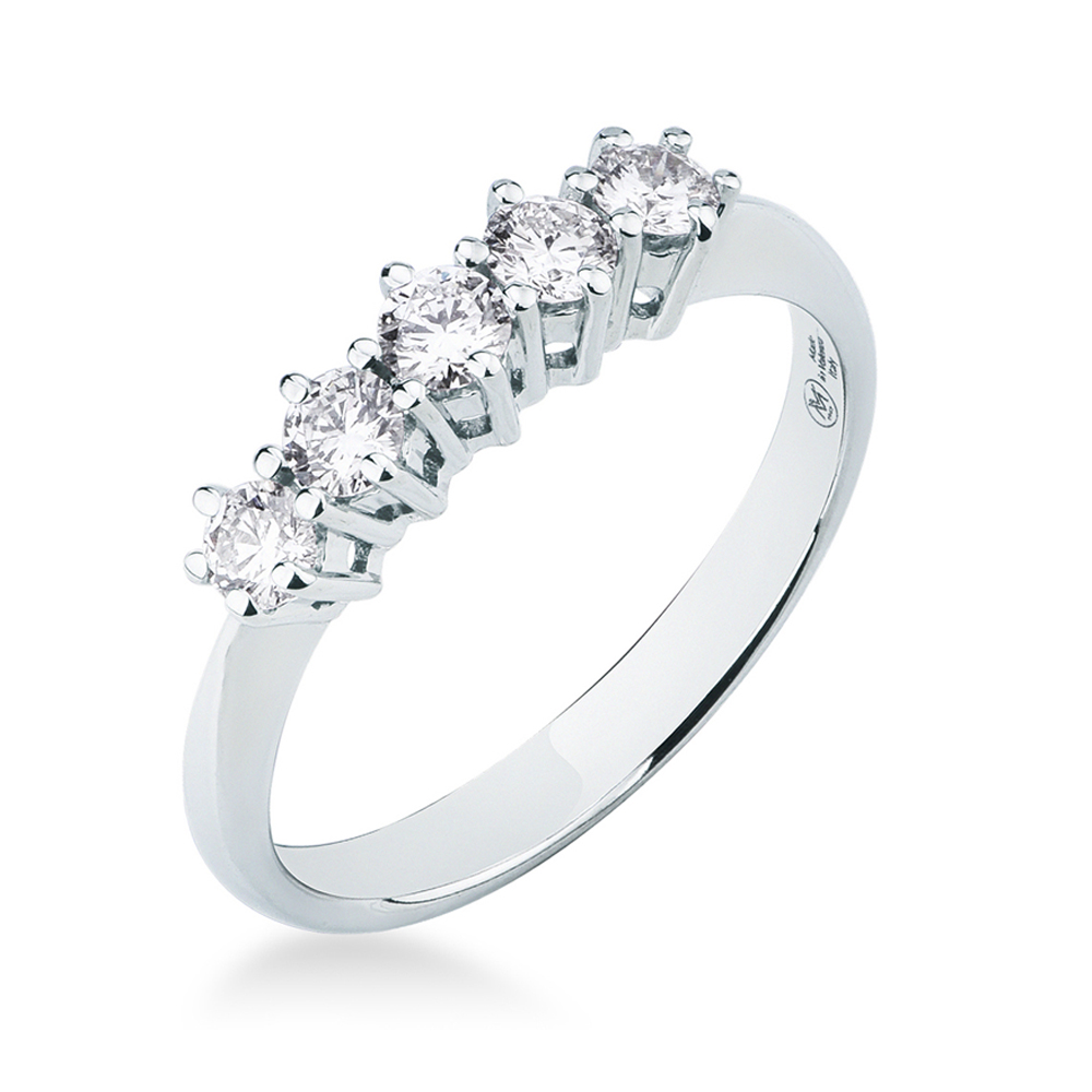 Anello Riviera a 5 diamanti ct 1.16 F VS