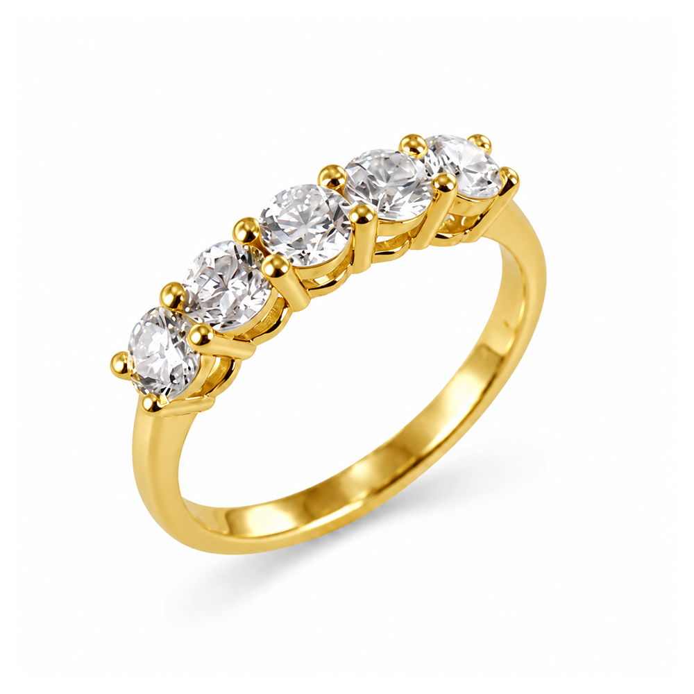 Anello Riviera oro Giallo Grande Diamanti Lab Grown da 1.06 carati