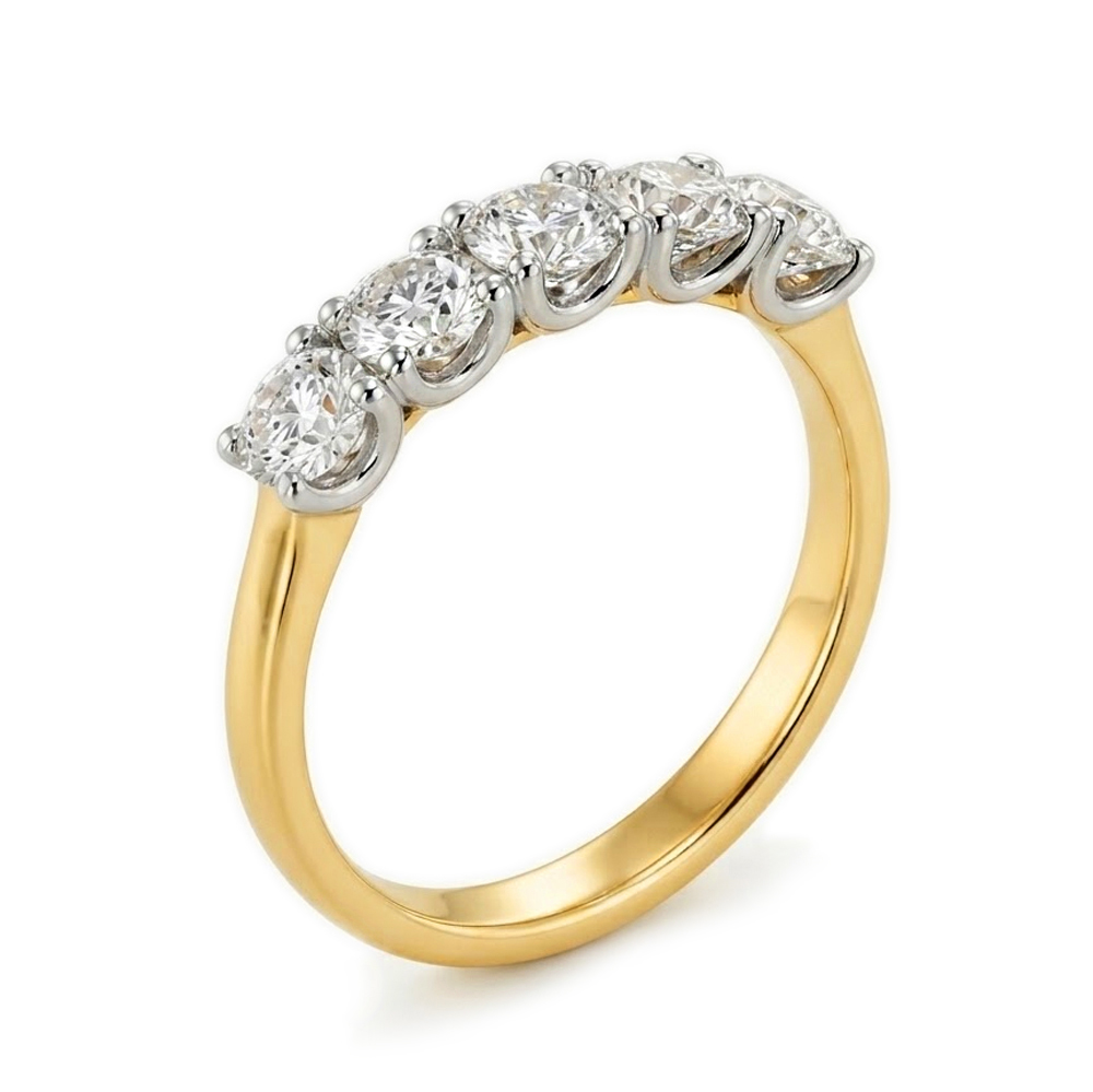 Anello Riviera oro Giallo Grande Diamanti Lab Grown da 1.30 carati