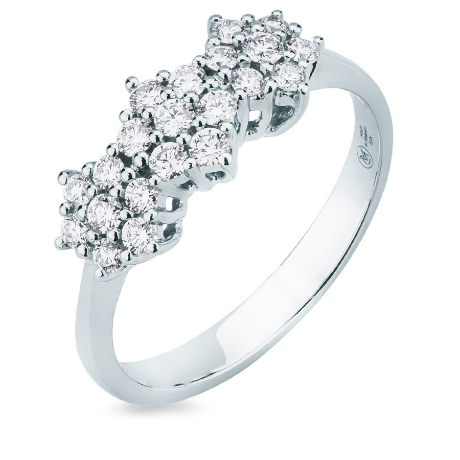 Anello Rosetta effetto trilogy medio con diamanti magic