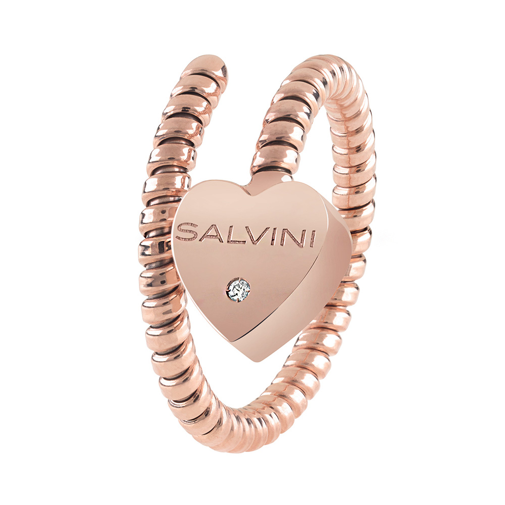Anello Semirigido con ciondolo cuore Salvini in oro rosa e diamante MINIMAL POP 20084320