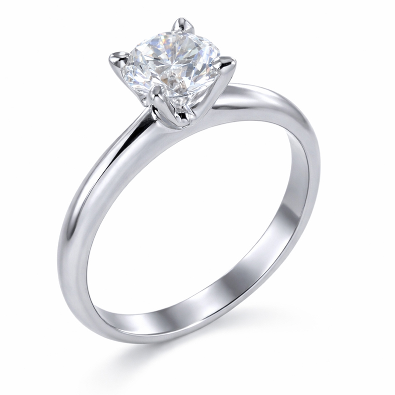 Anello Solitario a V con diamante da un carato certificato IGI