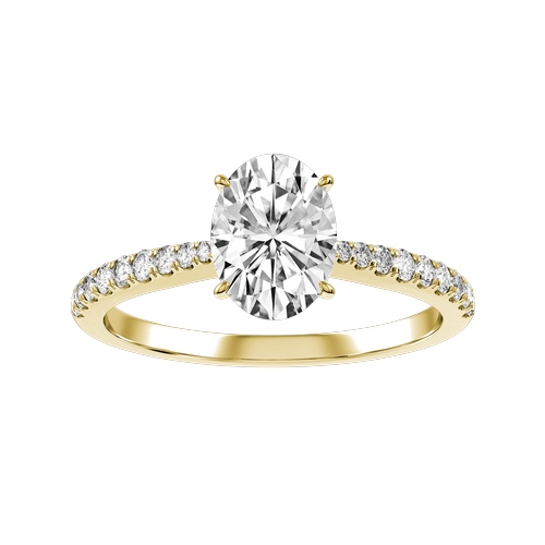 Anello Solitario Diamante Ovale Lab Grown grande 1.59 carati cert IGI