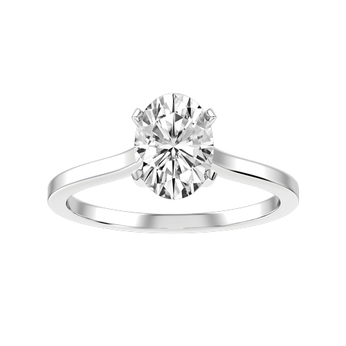 Anello Solitario Diamante Ovale Lab Grown grande 1.70 carati cert IGI