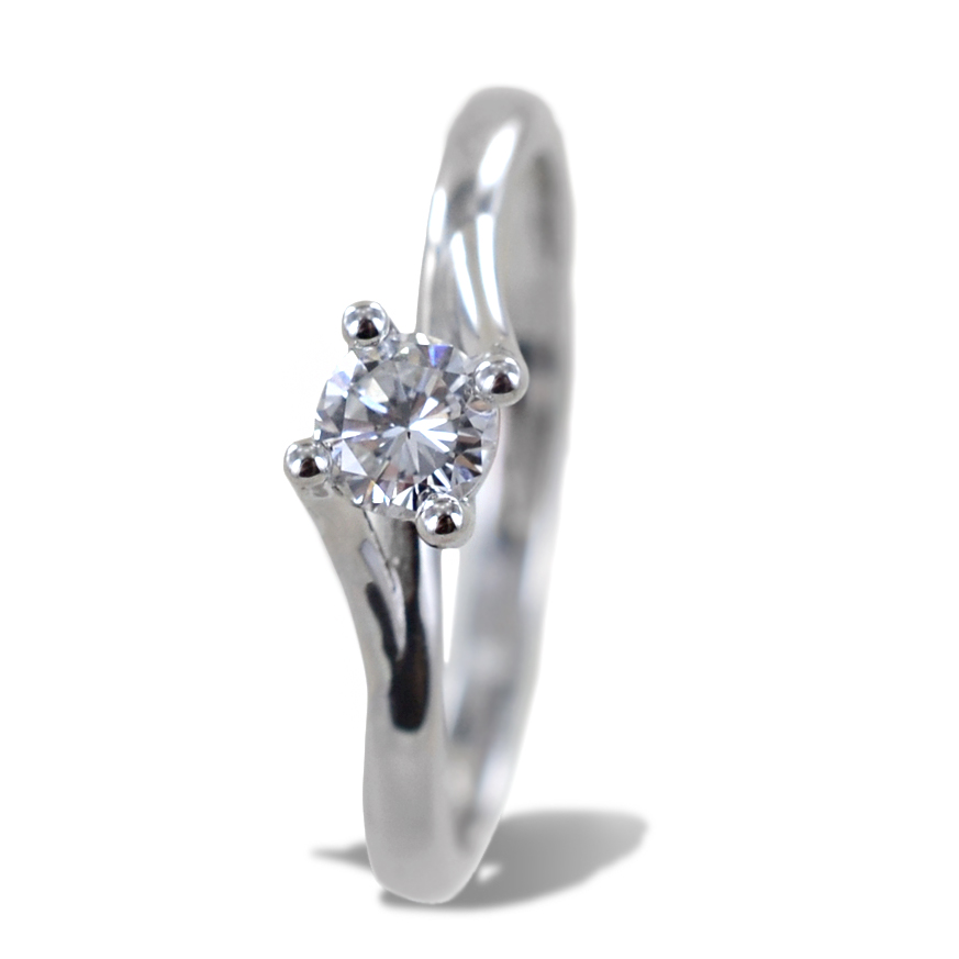 Anello solitario medio con diamante montatura Valentine intreccio 0.29 ct