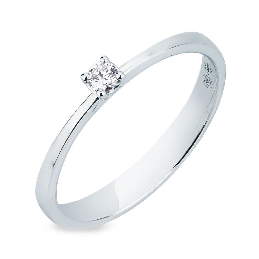 Anello solitario piccolo 0.08 G VS