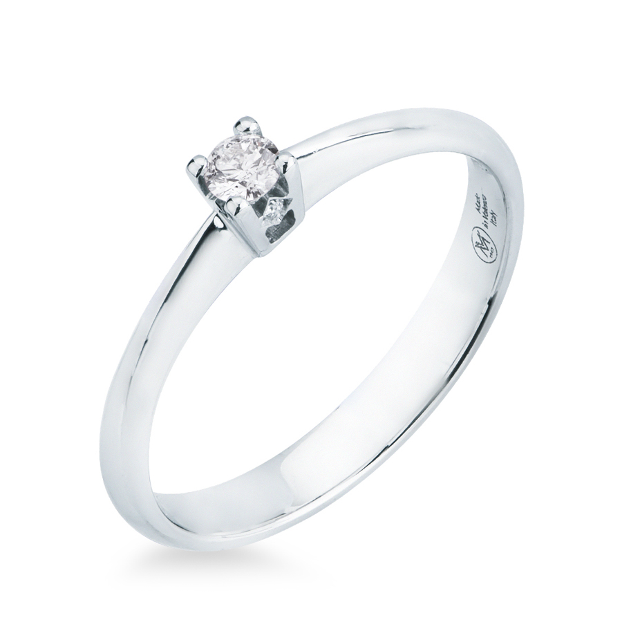 Anello solitario piccolo 0.09 F VS