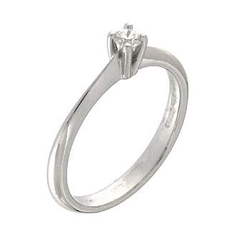 Anello solitario piccolo montatura a V ct 0.10
