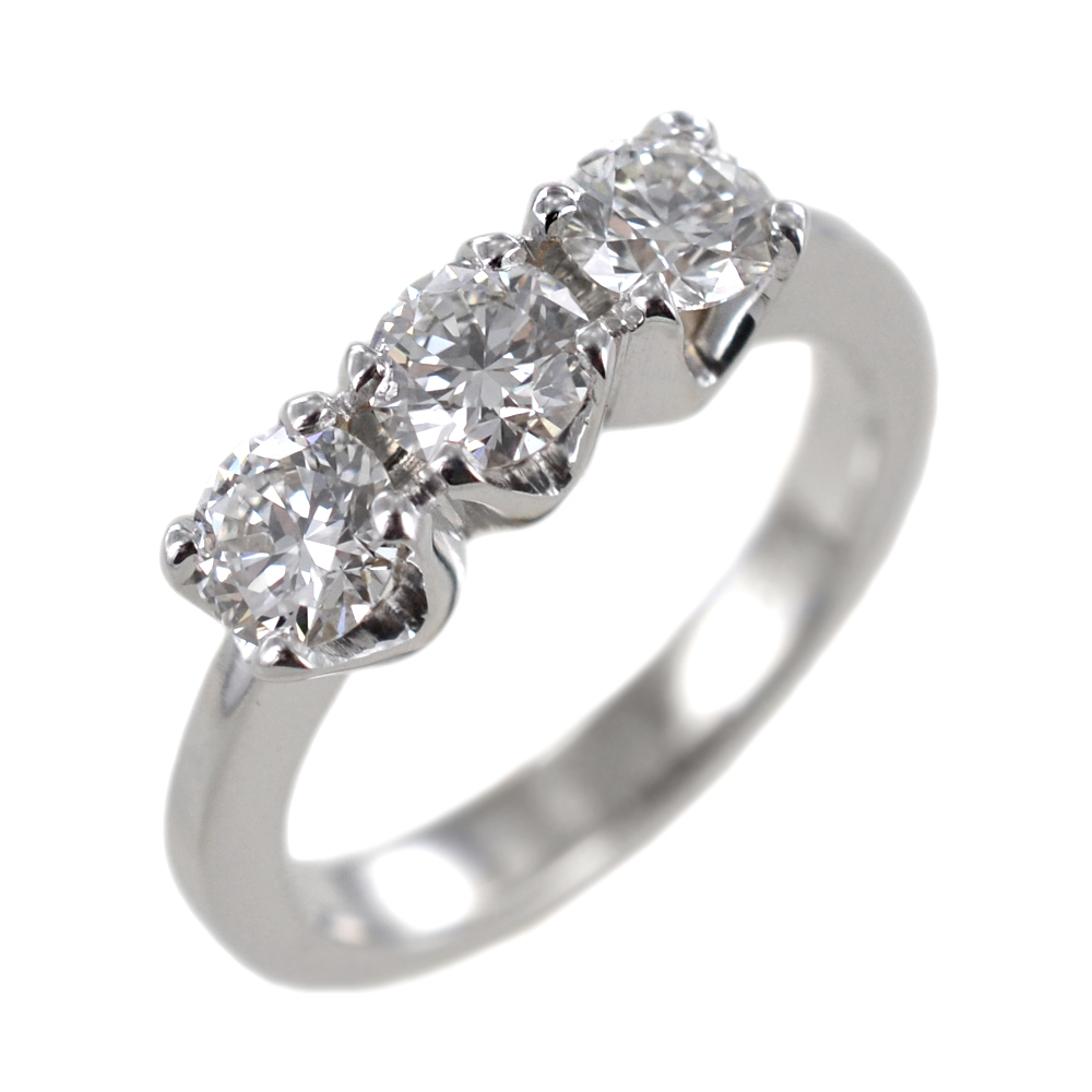 Anello Trilogy in oro con diamanti 0.90 ct IGI