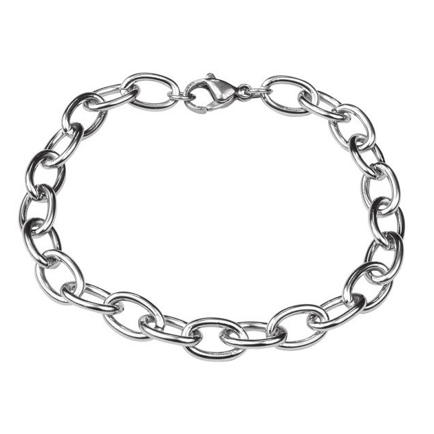 Base bracciale componibile in acciaio ad anelli - big size