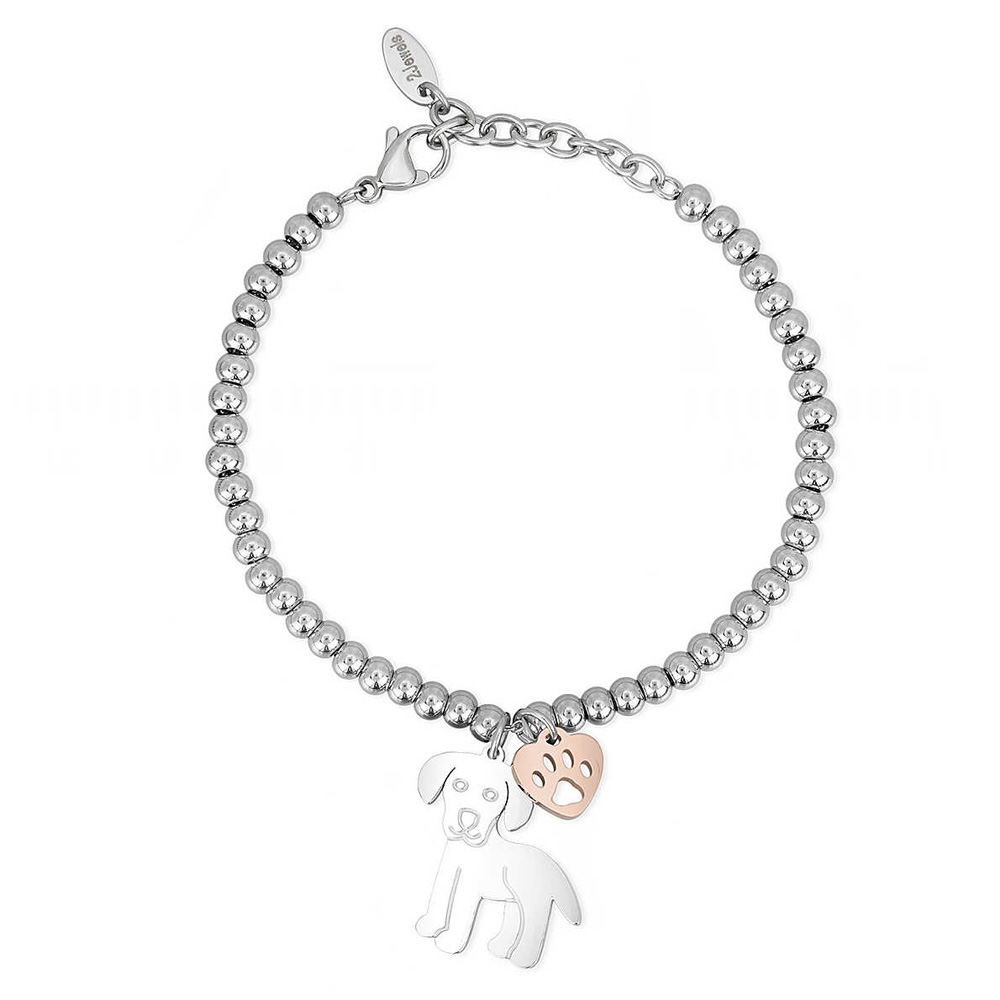 Bracciale 2Jewels donna in acciaio con charm cane collezione Preppy 231970