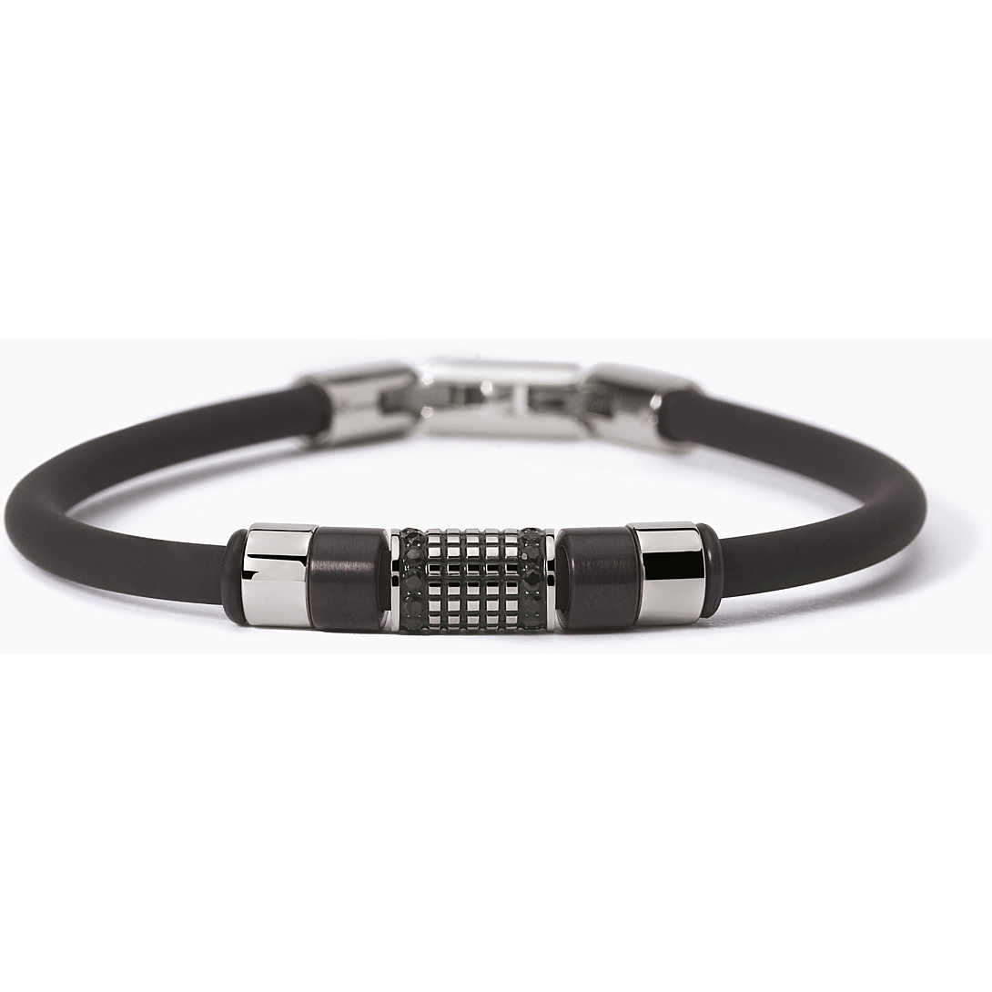 Bracciale 2Jewels Uomo acciaio e silicone nero Street 232358