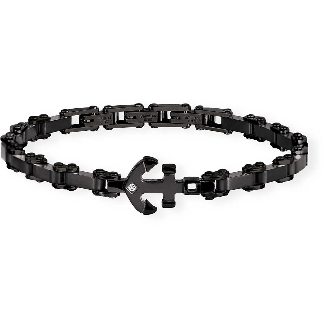 Bracciale 2Jewels Uomo Ancora acciaio nero Collezione Type 232153