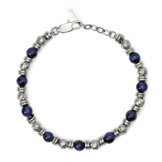 Bracciale 2Jewels Uomo collezione Original acciaio 316L e occhio di tigre blu 232563