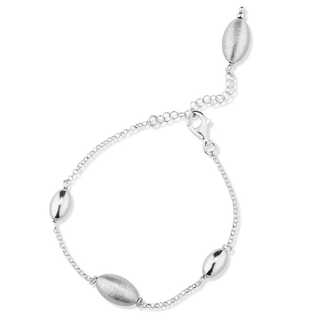 Bracciale a chicchi Dvccio in argento oro bianco 24 kt 