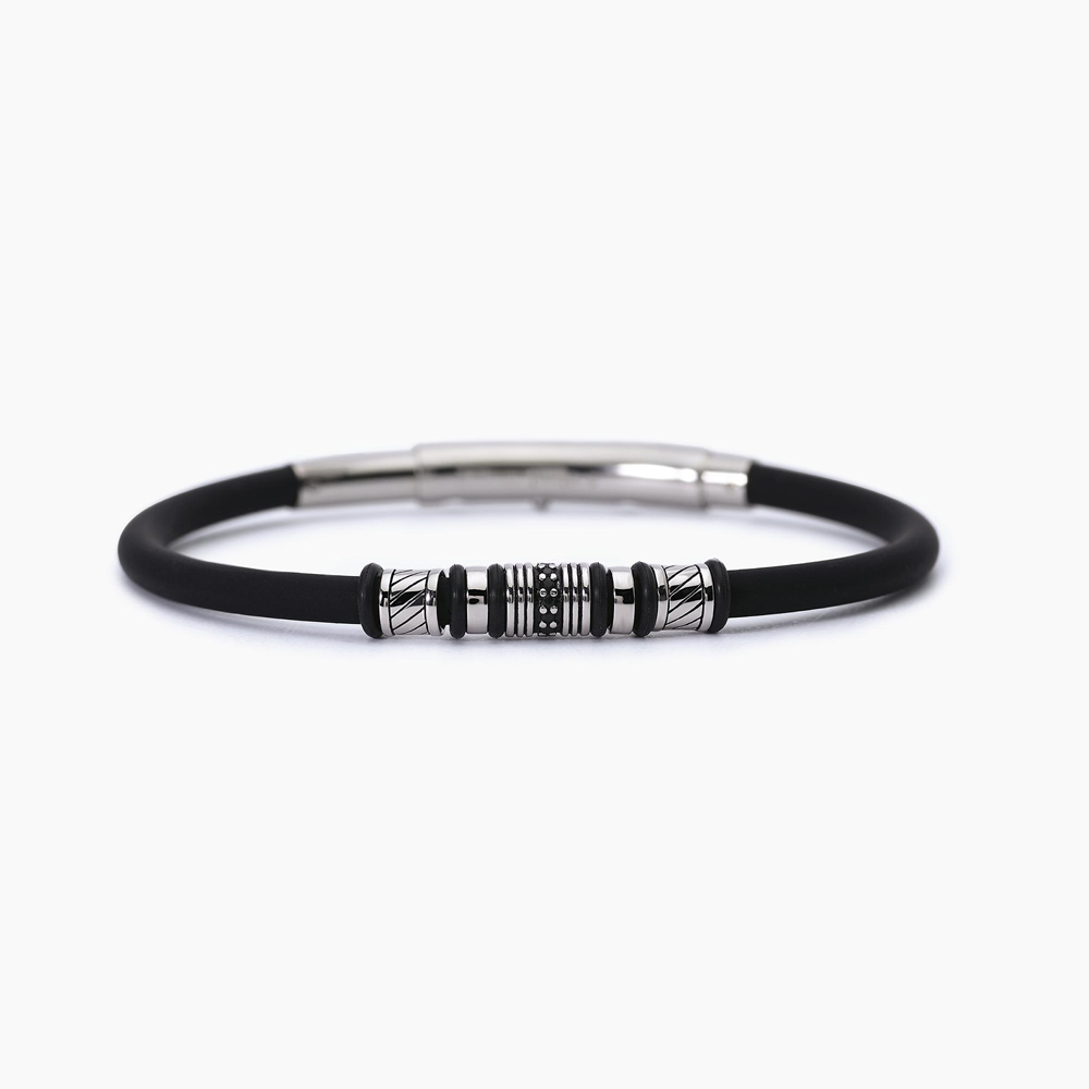Bracciale da uomo in acciaio e in silicone SMARTER 533711