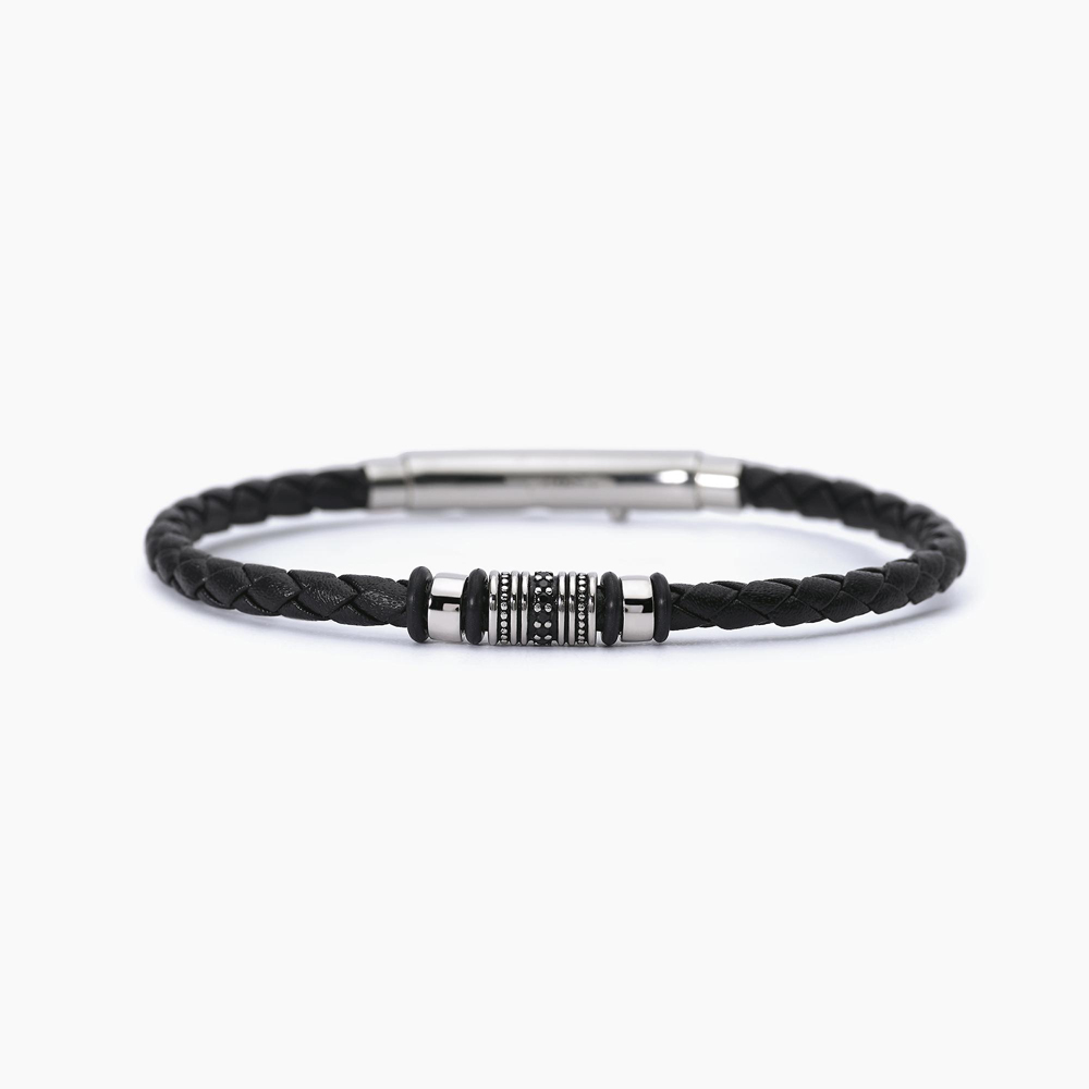 Bracciale da uomo in acciaio in lab leather SMARTER 533710