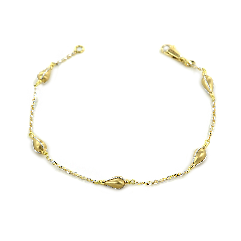 Bracciale con coni in oro giallo e bianco 