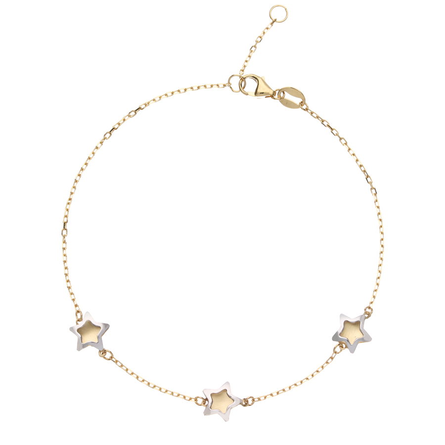 Bracciale con Stelle in oro giallo e bianco