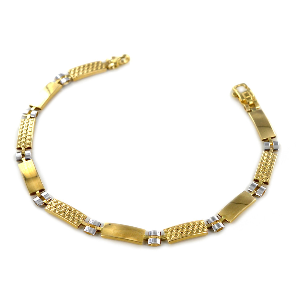 Bracciale con targhe rettangolari da uomo oro giallo