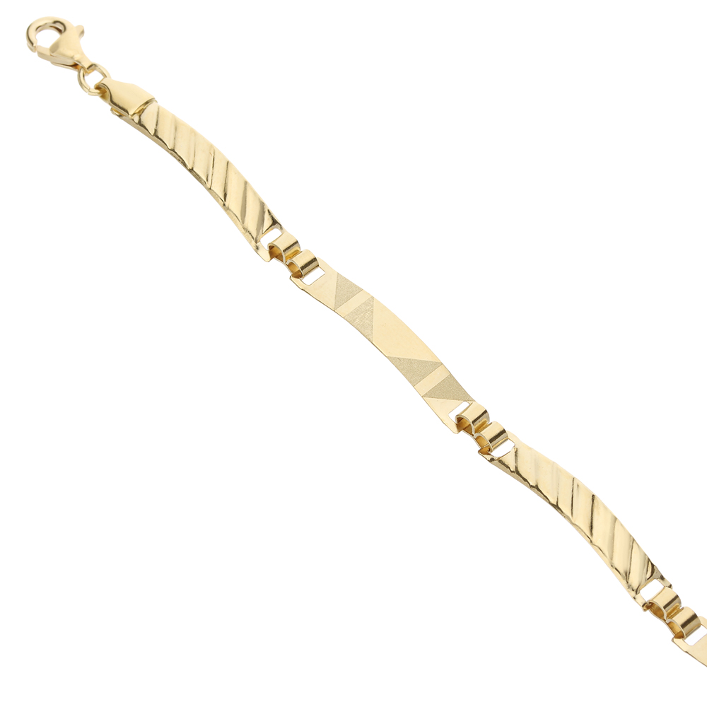 Bracciale con targhe rettangolari da uomo oro giallo lavorato 20 cm