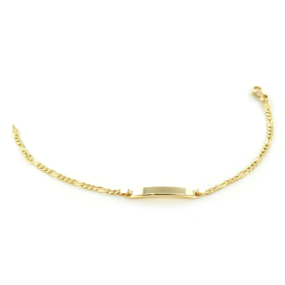 Bracciale da bambino in oro giallo 18 kt con targhetta 