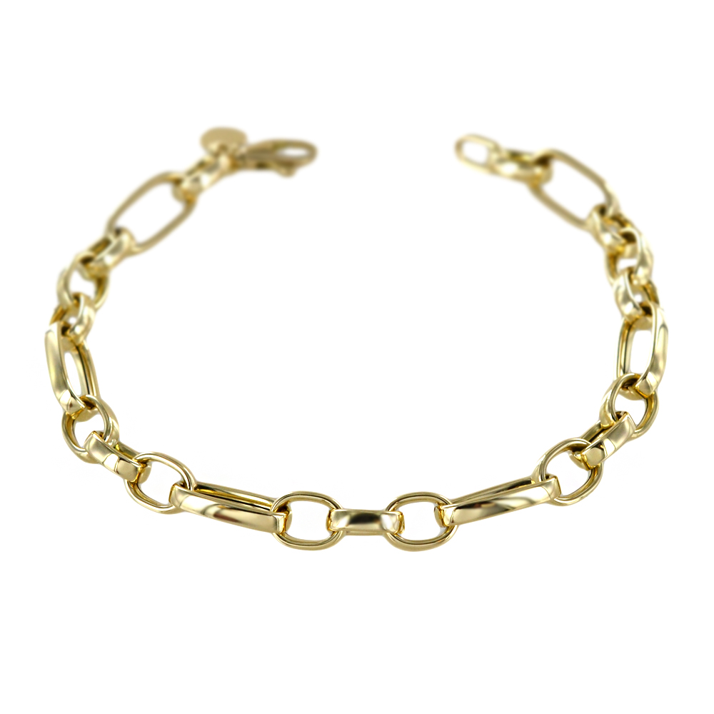 Bracciale A Catena Mariner Oro Giallo 10K - Larghezza 4mm, Lunghezza 20 Cm
