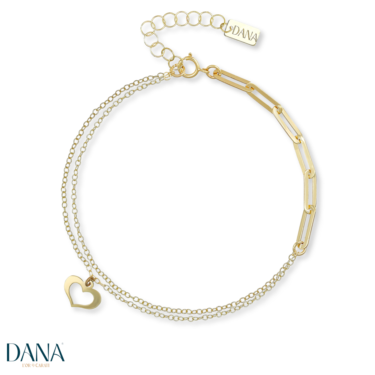 Bracciale da Donna Cuore traforato oro 9 kt
