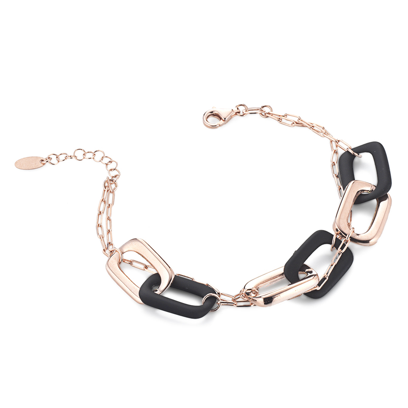 Bracciale da Donna in Argento rose e nero Marcello Pane 