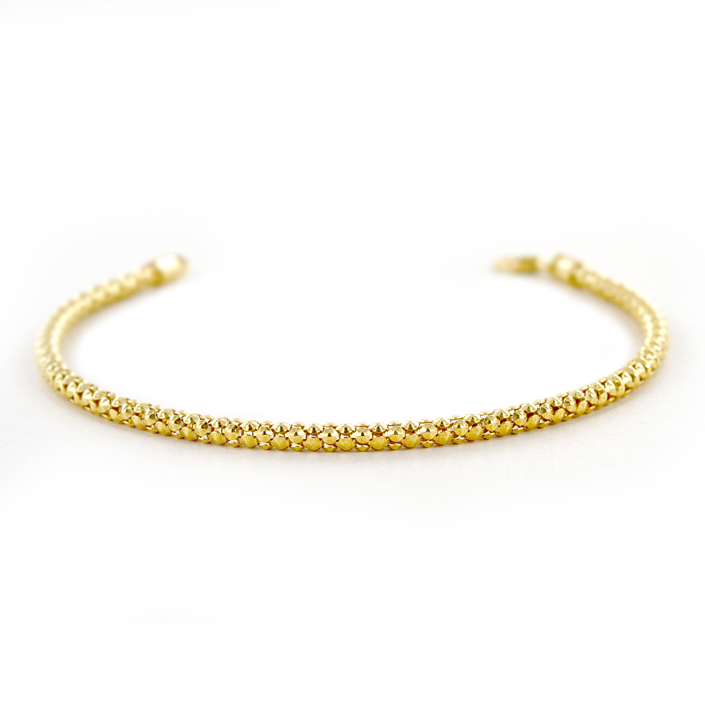 Bracciale da donna in oro giallo maglia chicco di riso