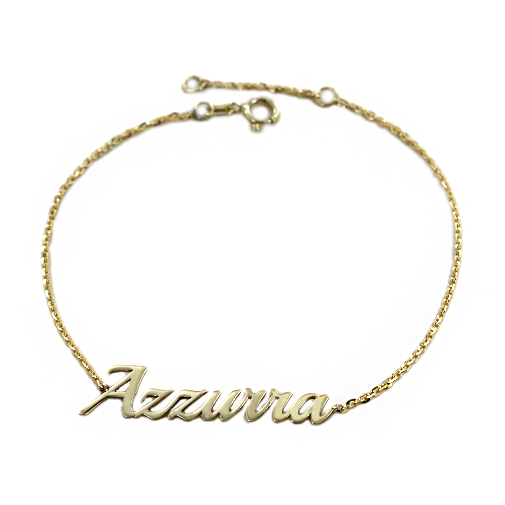 Bracciale da ragazza personalizzato con nome in oro giallo