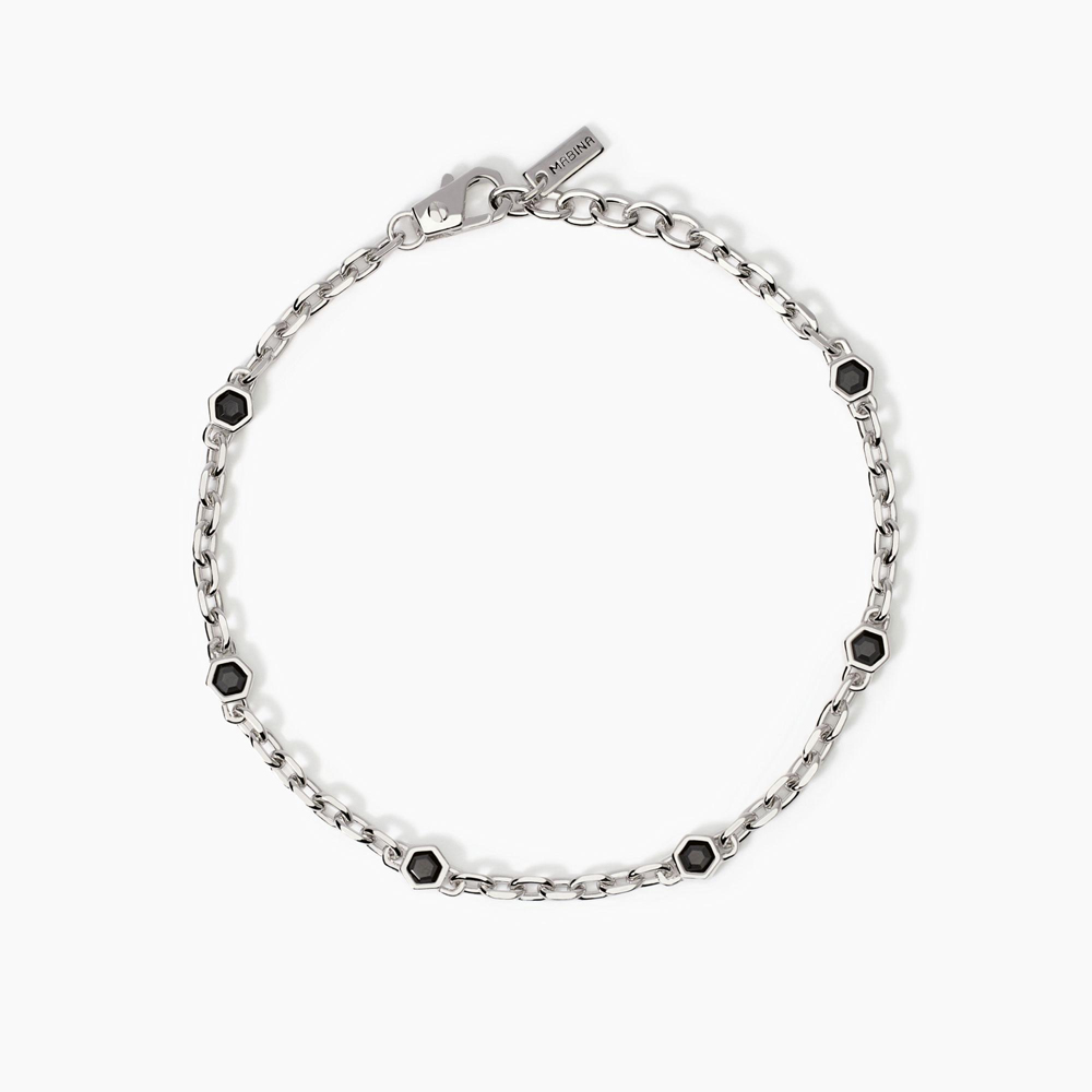 Bracciale da uomo con catena forzatina e zirconi City Square 534002